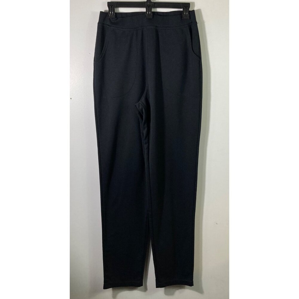 Womens Woman Within Pants Joggers Pocket Black M Tall